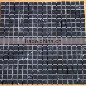 NATURAL JET BLACK MARBLE MOSAIC TILES thumbnail-3