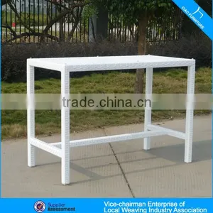 New Product White Rectangle Garden Rattan Bar Table thumbnail-1
