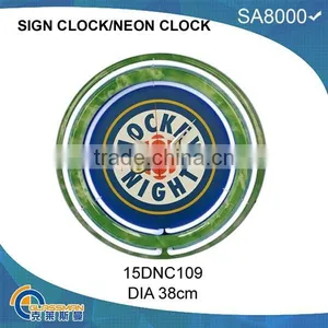 Double Neon Light Wall Clock thumbnail-3