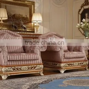 Noble Castle Upholstery Sofa Set, Luxury Solid Wood Carved Chesterfield Sofa For Living Room thumbnail-3