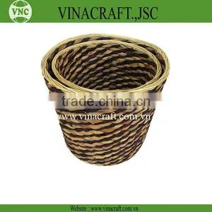 Hot Sales Eco-friendly Wicker Waste Basket in Corlor for Kitchen thumbnail-1