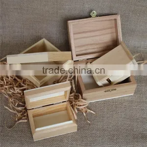 Natural Antique Pine Wood Jewelry Storage Box thumbnail-4
