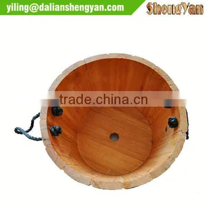 Round Wooden Planter/Wood Barrel Planter thumbnail-3