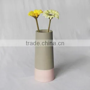 Painted Dipped Concrete Vase Tall Flower Vase thumbnail-1