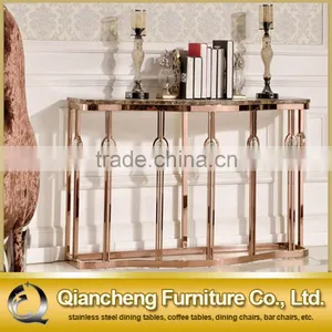 891# Marble Top Metal Frame Modern Console Table thumbnail-1