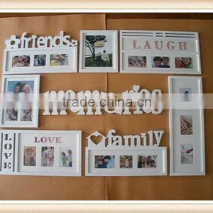 Wooden Antique Photo Frameswiht Funny Face Photo Frame White Color thumbnail-1