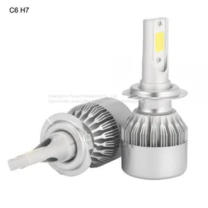 Hot Sale Brightest Car Accessories C6 H7 Cob 30W/Bulb(60W/Set) 6400lm/set(3200lm/b LED COB H7 LED Headlight Bulbs Hi/Lo thumbnail-1