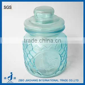 Turquoise Glass Oul Food Grade Container With Glass Seal Lid thumbnail-1