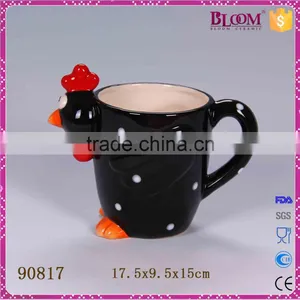 Black Rooster Ceramic Coffe Mug thumbnail-1