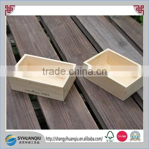 High Qualiy Handmade Natural Pine Wooden Food Box Without Lid thumbnail-1