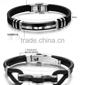 Adjustable Silicone Bracelet With ID Metal Clasp thumbnail-1