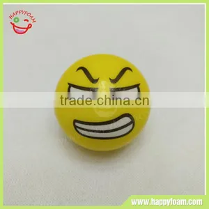 Graphic PU Angry Facial Emoji Anti-stress Ball ,PU Sponge Foam Ball for Kids thumbnail-1