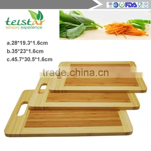 3pcOrganic Bamboo Cutting Boards - Large Kitchen Cutting Board and Wooden Cheese Board - Wooden Pallets and Juice Drip Tray Slot thumbnail-1