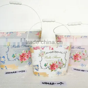 Handmade Decal Metal Flower Bucket thumbnail-1