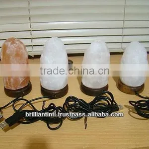 Himalayan Natural Rock Salt Lamp White Salt Lamp With Bulb and Cord thumbnail-1
