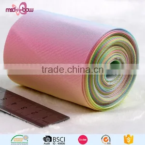 Custom Wholesale 3 Inch 75mm Printed Striped Rainbow Grosgrain Ribbon thumbnail-4