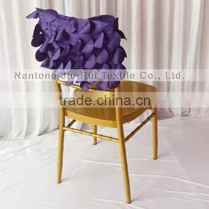 Fancy Chiavari 3D Taffeta Chair Cap/Chair Hood Purple Wafer & Cream Leaf 2 Color For Customs Choice thumbnail-3