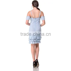 2017 Guangzhou Domin Factory New Arrival Ladies Fashional Applique Dresses thumbnail-5