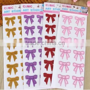 Wholesale Custom Glitter Crystal Sticker Diy Self Adhesive Back Glue Acrylic Rhinestone Sticker thumbnail-3