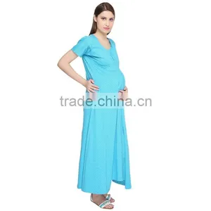 OEM Service Max Long Woven Maternity Dress Korean Style Maternity Dress thumbnail-2
