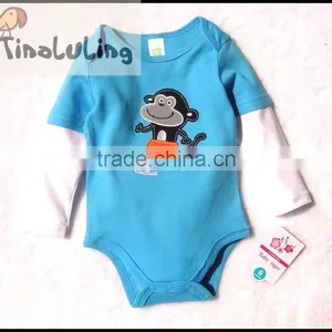 2015 New Long Sleeve Baby Rompers Newborn Cartoon Animal Baby Bodysuits thumbnail-2