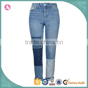 Latest New Model Patch Work Jeans Denim Jeans Pants for Girl thumbnail-1