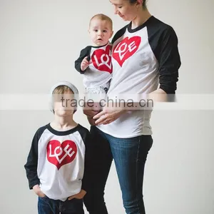 Wholesale 100% Cotton Baby Clothes Custom Long Sleeve Printing T-shirt Family Matching Clothing thumbnail-4