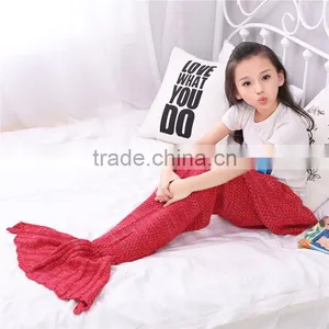Spring Bedding Sofa Mermaid Blanket Wool Knitting Fish Style Little Tail Blankets Warm Sleeping Child Kids Princess Loves Gift thumbnail-4