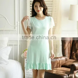 Sleep Shirt Breathable Lace Patchwork Wholesale Cotton Sexy Pajamas thumbnail-1