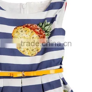 2017 Latest Design Silk Skirt Children Model Print With Fruits Skirt thumbnail-2
