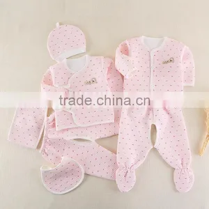 Wholesale Organic Cotton Baby Boy Girl Clothes Set Baby Gift Set Clothes 7 Pcs Baby Clothes Clothing Set thumbnail-1