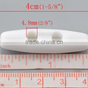 High Quality 20PCs White 2 Holes Resin Toggle Sewing Buttons For Coats thumbnail-2