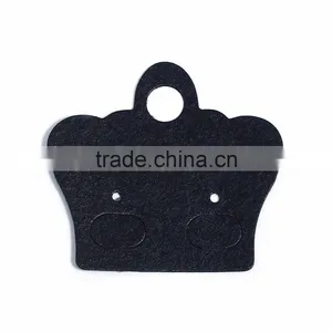 Paper Jewelry Display Card Crown Black 5.2cm(2") x 4.8cm(1 7/8"), 1 Piece thumbnail-1