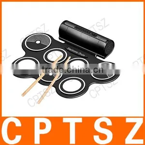 2016 Christmas Gift Musical Instruments Flexible Hand Roll Mini Usb Silicon Foldable Electronic Drum Kit With Speaker thumbnail-2