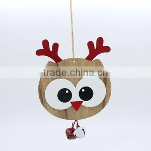 Cute Big Eyed Owl Home Decoration Wall Hanging Wooden Craft thumbnail-3