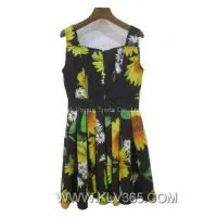 China Wholeslale Designer Women Fashion Flower Summer Dress thumbnail-3