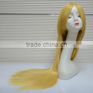 China Wig Supplier High Quality Synthetic Hair Fiber Making Cosplay Wig,Blonde Wig thumbnail-1