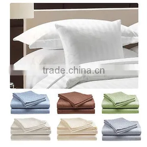 Satin Stripe Fabric, White Hotel Bed Set/bed Linen thumbnail-1