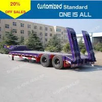 China Heavy Duty 3 Axles 30ton to 60ton Low Bed Truck Semi Trailer thumbnail-3