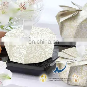 Ivory DIY Damask Origami Favor Boxes thumbnail-1