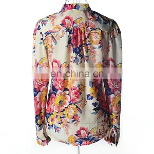 Floral Printed Sexy Chiffon Blouse,blouse Ladies,chiffon Style Blouse thumbnail-2