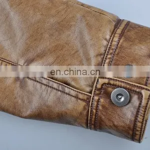 2015 Last Fashion Handsome Warm Mens Hooded Leather Jacket thumbnail-5