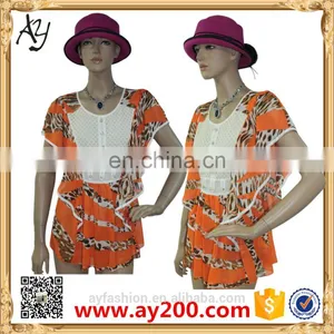 2016 Summer Ladies Chiffon Flowers Printing Dress Casual Dresses Pictures for Women thumbnail-1