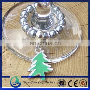 Wine Glass Pendant - Christmas Tree - Glass Markers thumbnail-1
