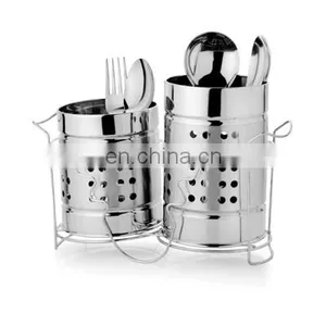 Stainless Steel Fruit & Vegetable Storage Cutlery Holder , Chrome thumbnail-1