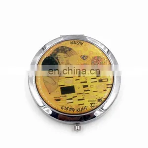 Atique Epoxy Print Metal Pocket Mirror/make-up Mirror thumbnail-1