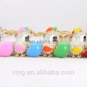 New Arrive Cartoon Cake Cute Rhinestones Small Chick Keychain/ thumbnail-4