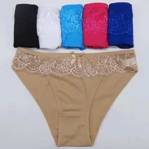 Yun Meng Ni Sexy Underwear Front Sexy Lace Waist Band Ladies Briefs Soft Cotton Women Panty thumbnail-4