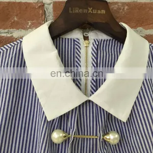 Fashion Metal Garment Accesories Pearl on Collar Horseshoe Pearl on Clothing thumbnail-3