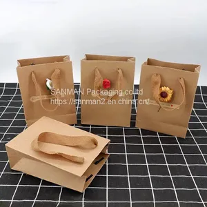 Yellow Kraft Paper Shopping Bag With String thumbnail-1
